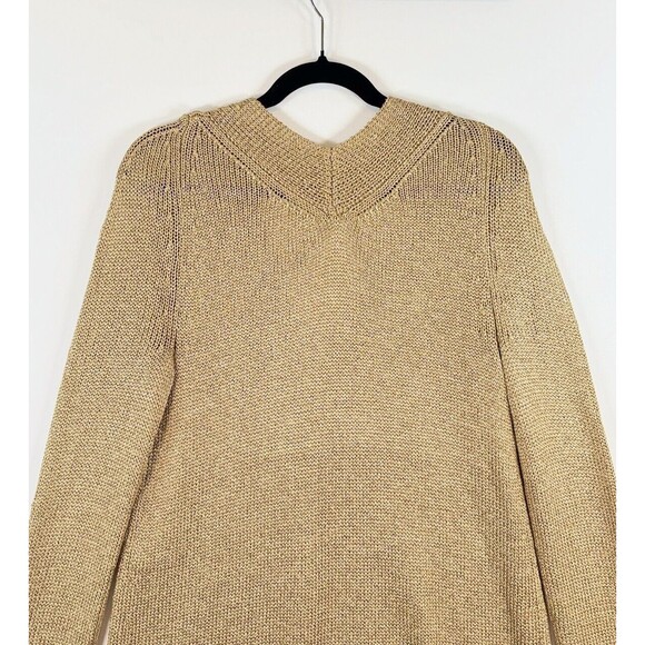 Diane Von Furstenberg Women Sweater Gold Acetate V Neck Pullover Jumper M Medium - Picture 9 of 11